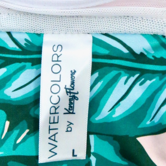 NEW! Kenny Flowers THE BEVERLY HILLS Tie Front Bandeau Bikini Top Green SZ S, L - Picture 8 of 10